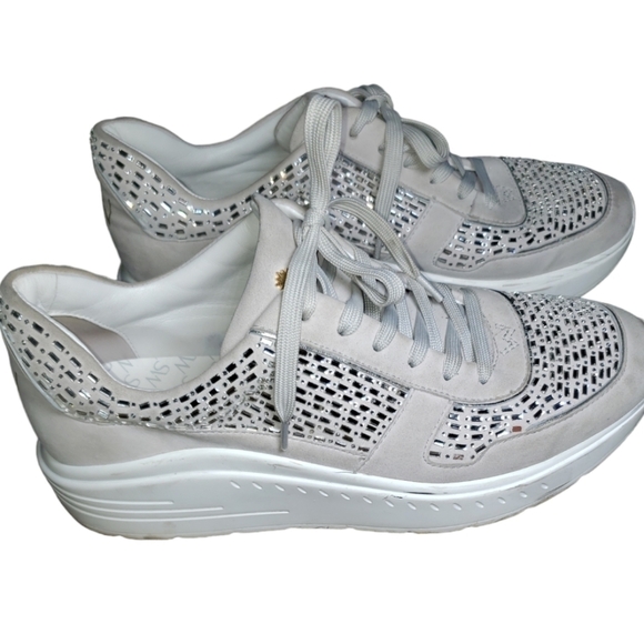 Stuart Weitzman Christa Embellished Fashion Sneaker Size 10 - Picture 10 of 12